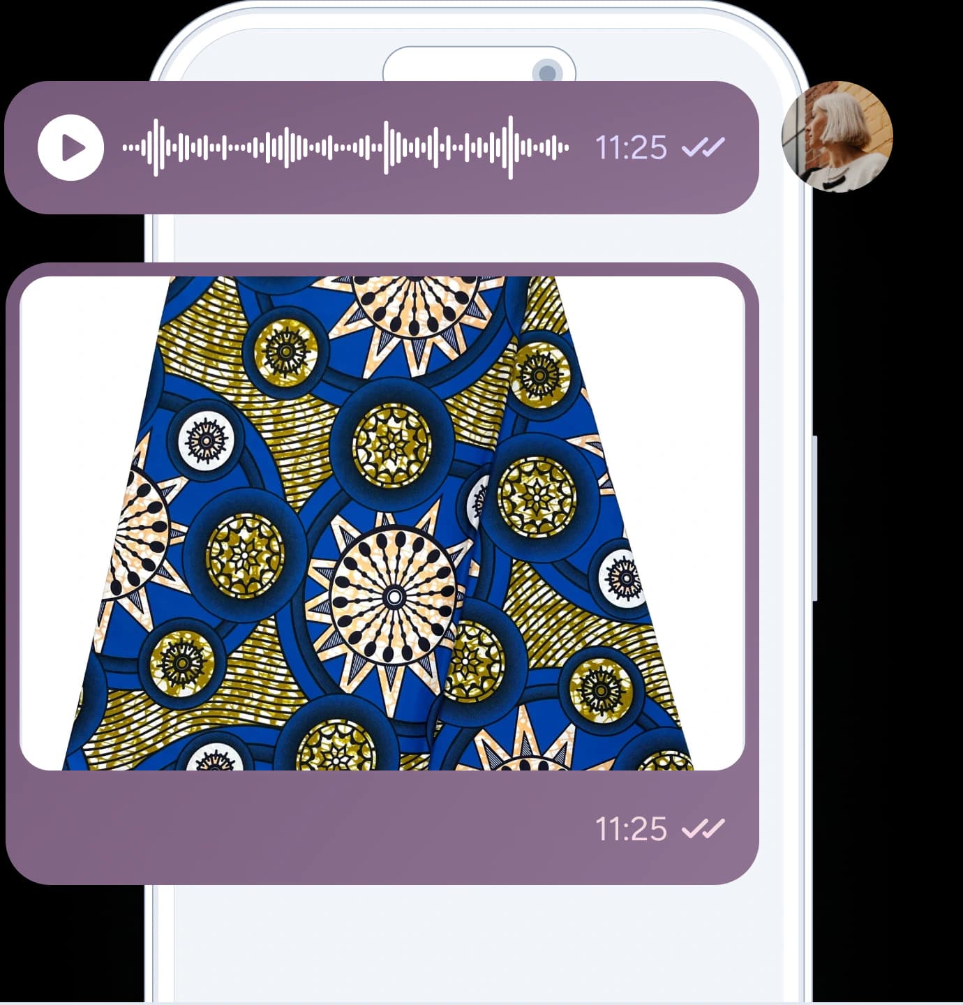 Une vendeuse envoie un message vocal et la photo d'un produit au DJASSAman